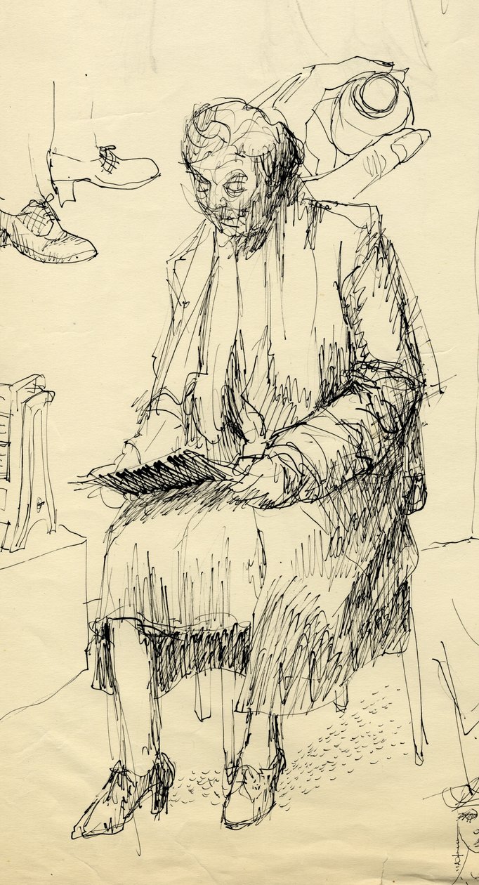 Siedząca kobieta czytająca, 1953. autorstwa Shirley Markham