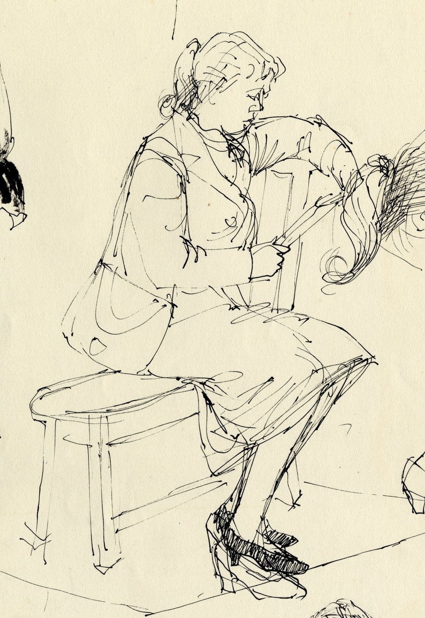 Siedząca kobieta czytająca, 1953. autorstwa Shirley Markham