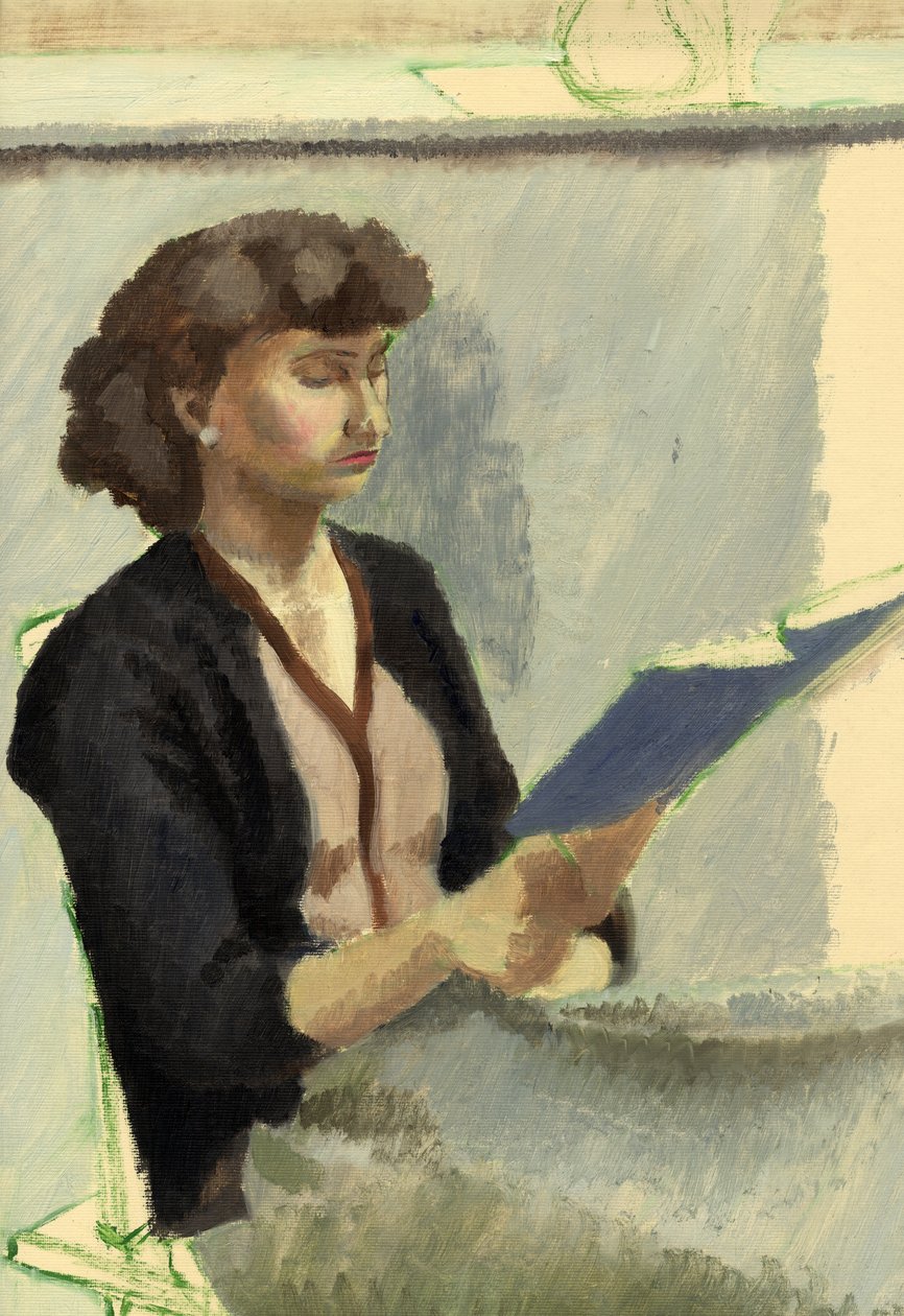Siedząca kobieta czytająca, ok. 1953. autorstwa Shirley Markham