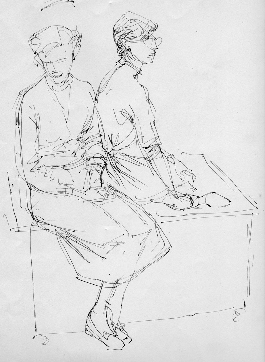 Dwie siedzące kobiety, 1953. autorstwa Shirley Markham