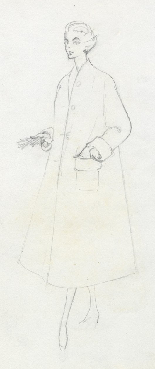 Kobieta w płaszczu prochowym, ok. 1950. autorstwa Shirley Markham