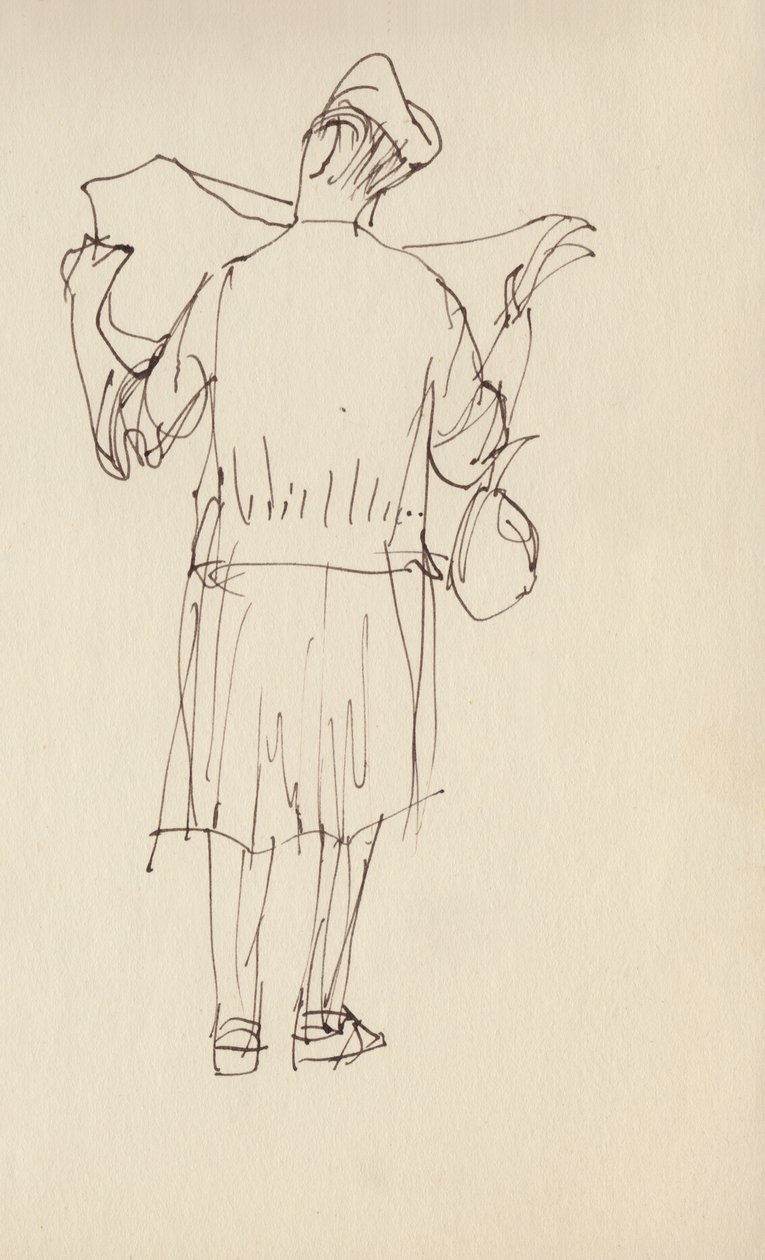 Kobieta czytająca gazetę, ok. 1950. autorstwa Shirley Markham