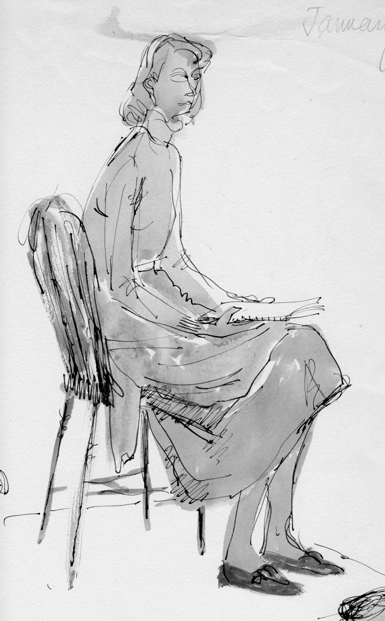 Kobieta siedząca na krześle, ok. 1950 r. autorstwa Shirley Markham