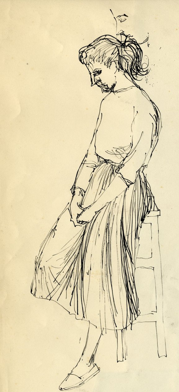 Kobieta siedząca na stołku, ok. 1950 r. autorstwa Shirley Markham