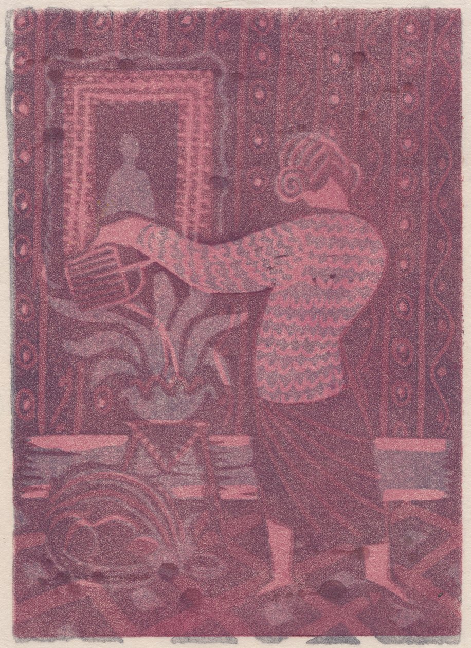 Kobieta podlewająca rośliny, ok. 1951 r. autorstwa Shirley Markham