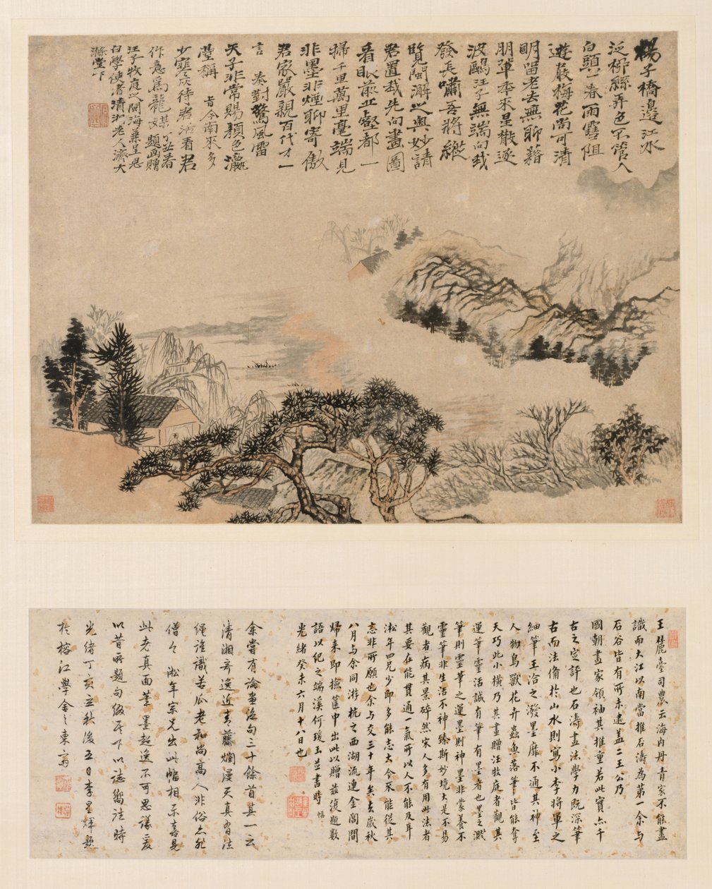 Pomiń mgłę nad Jiangnan autorstwa Shitao