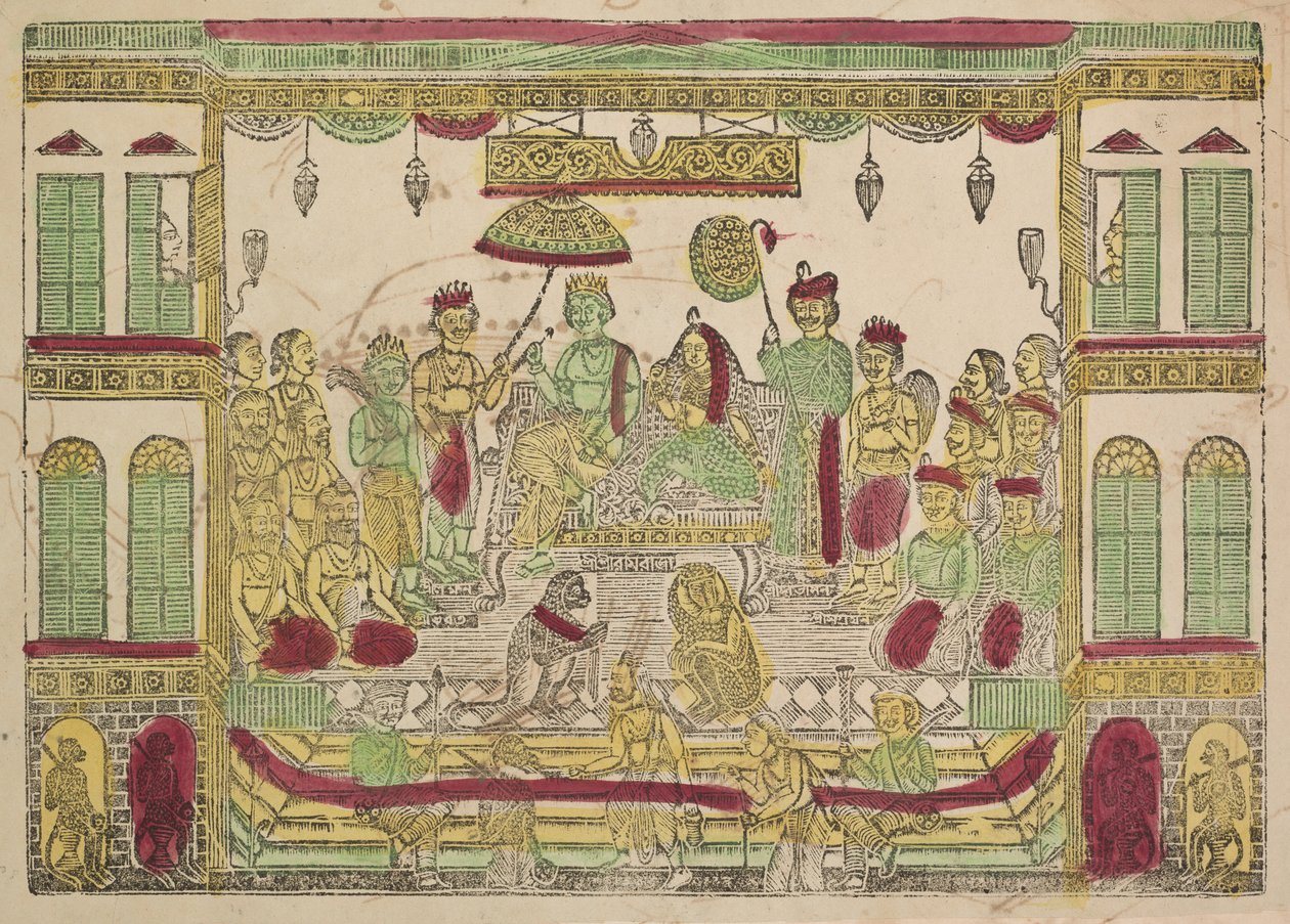 Rama i Sita w Pałacu Królewskim (rekto) autorstwa Shri Gobinda Chandra Roy