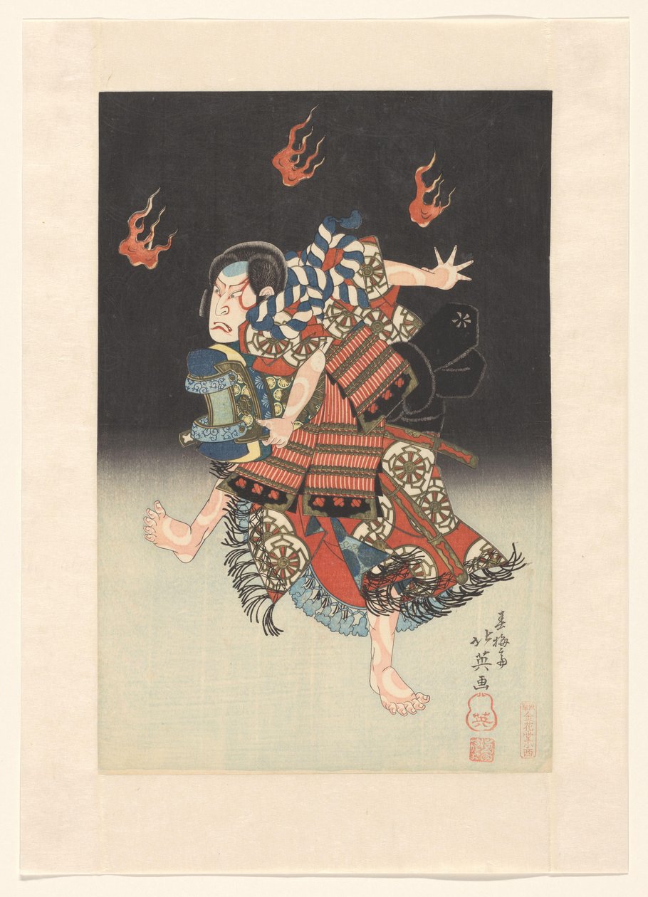 Nakamura Shikan II as de vos (kitsune) Genkurô in het toneelstuk 