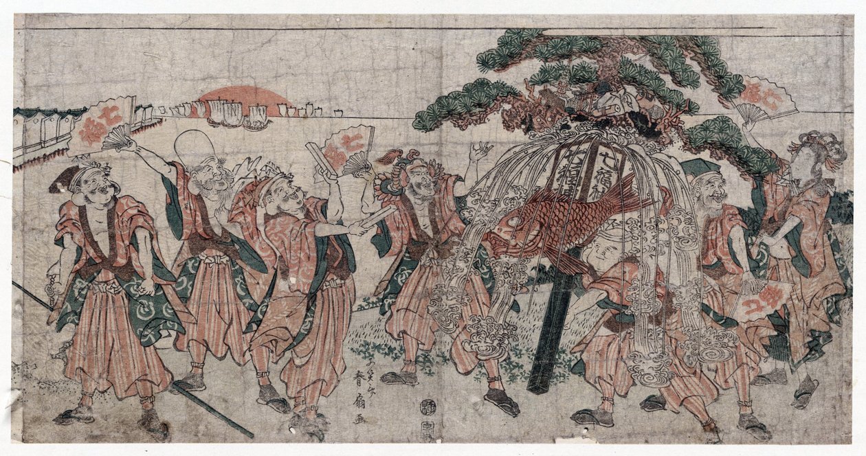 Siedmiu szczęśliwych bogów Shunsena (Shunko II), Katsukawa (1762-1830) autorstwa Shunsen Katsukawa