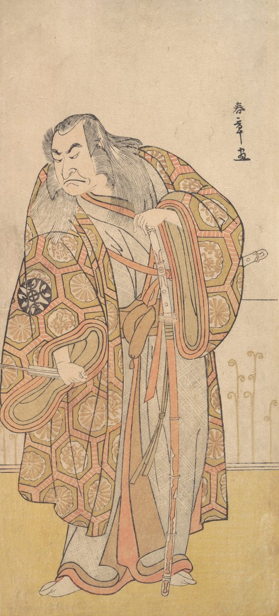 Ikunojo III jako Chiyosaki uderzający w Chozubachi, deszcz złotych much monetowych, koniec XVIII wieku. autorstwa Shunsho