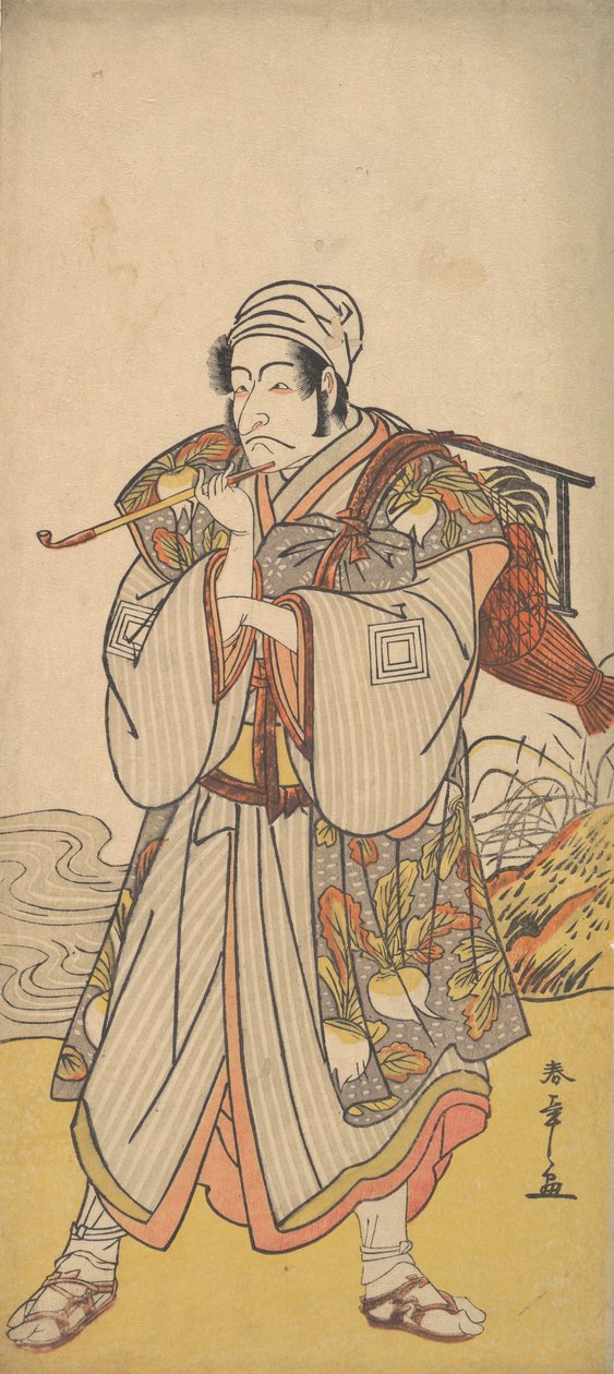 Aktor Danjuro III jako wędrowny handlarz, 1726-1792. autorstwa Shunsho
