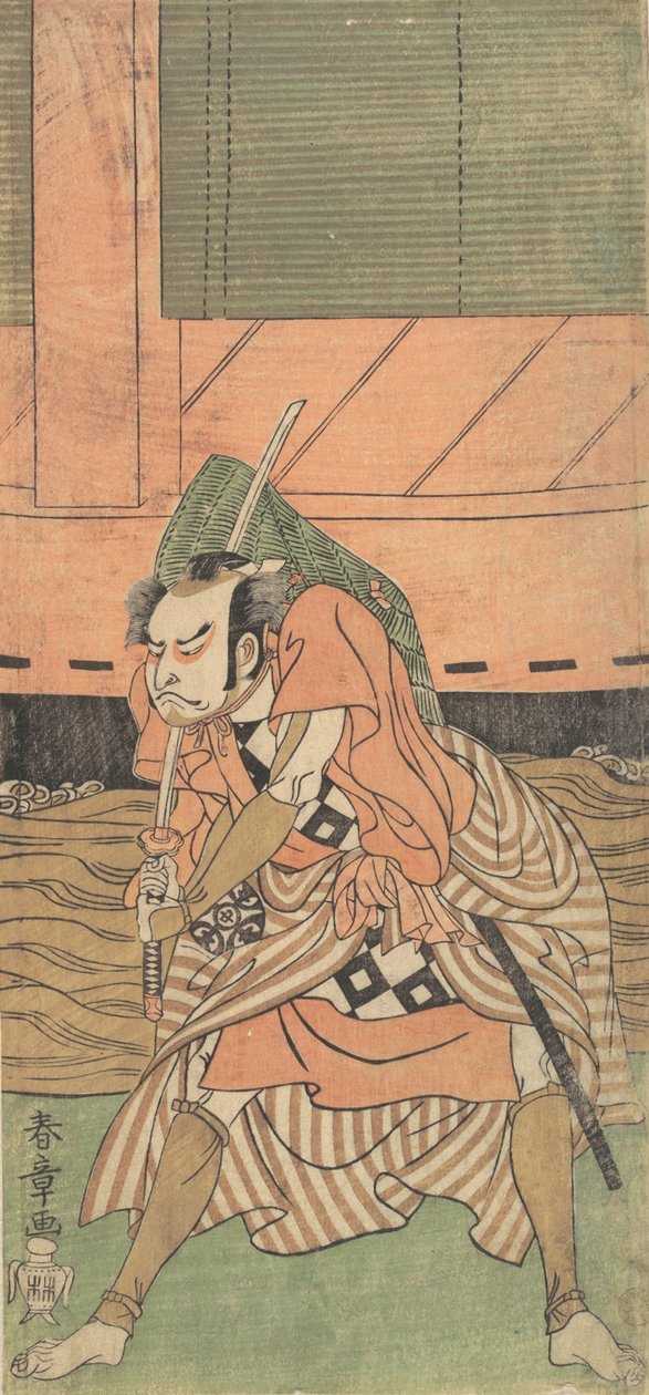Pierwszy Nakamura Nakazo jako samuraj, ca. 1770. autorstwa Shunsho
