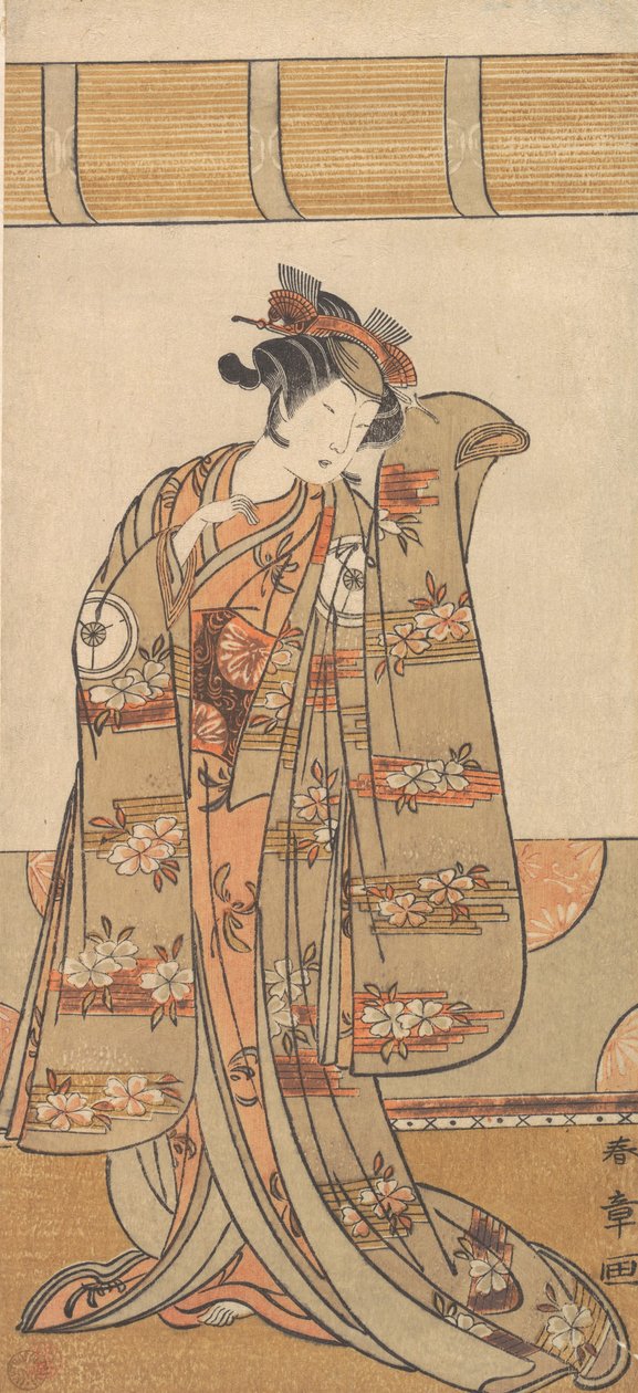 Czwarty Iwai Hanshiro jako kobieta, 1773 lub 1774. autorstwa Shunsho