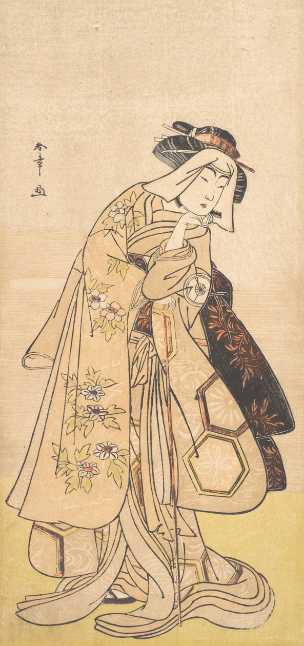 Czwarty Iwai Hanshiro jako kobieta, ca. 1779. autorstwa Shunsho