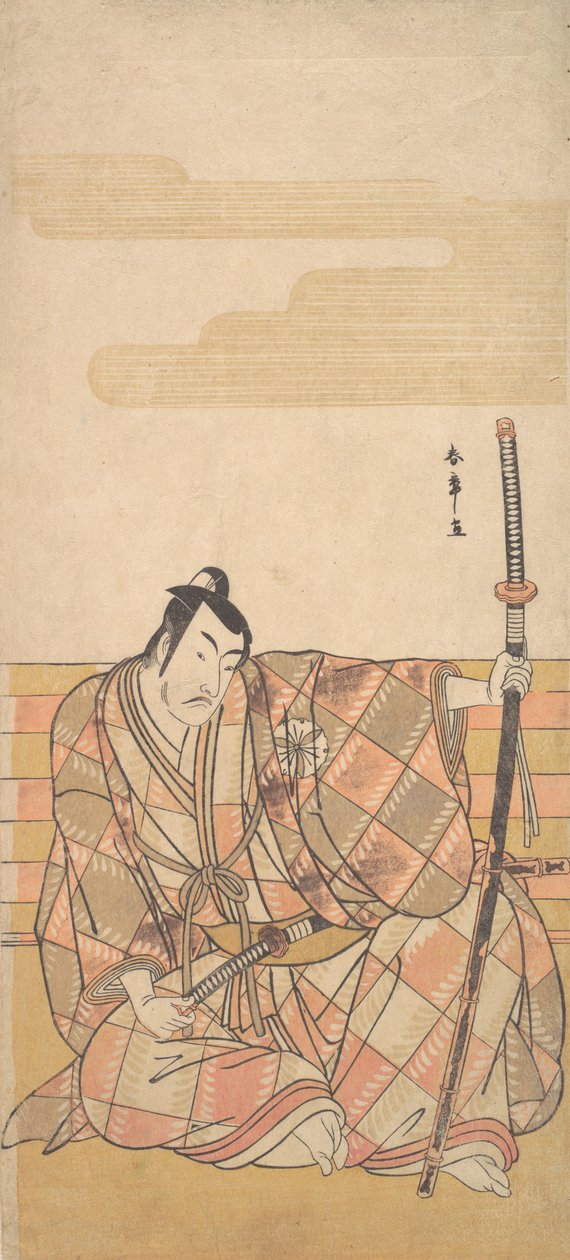 Czwarty Matsumoto Kounhaku jako samuraj, co? 1782. autorstwa Shunsho