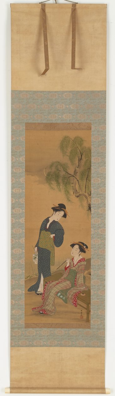 Dwie kobiety pod wierzbą, 1726-1792. autorstwa Shunsho