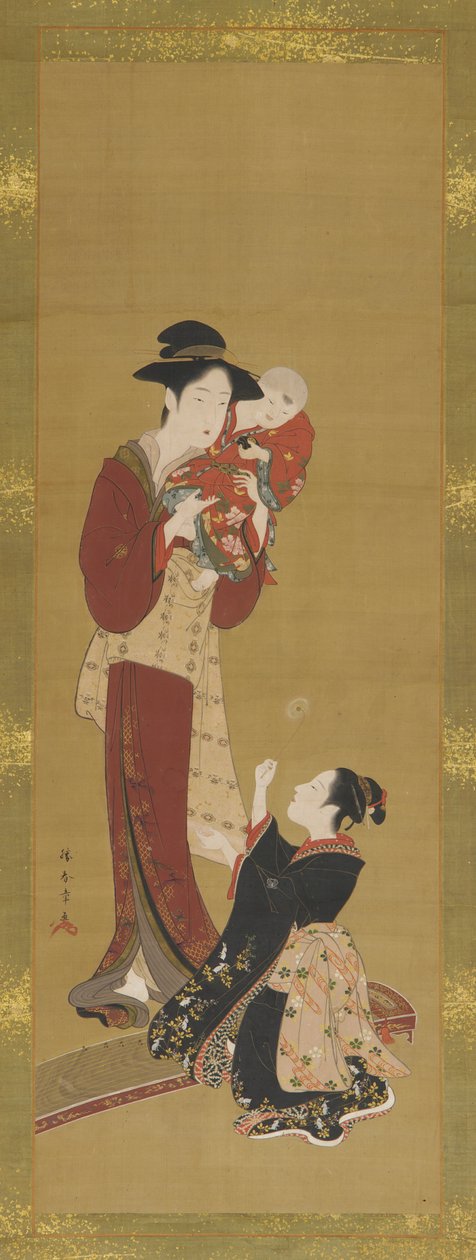 Kobieta, dziecko i młoda dziewczyna, 1726-1868. autorstwa Shunsho
