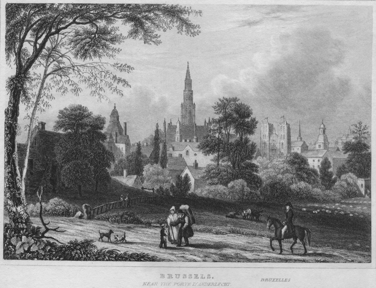 Bruksela, niedaleko Porte Danderlecht, 1850 autorstwa Shury and Son