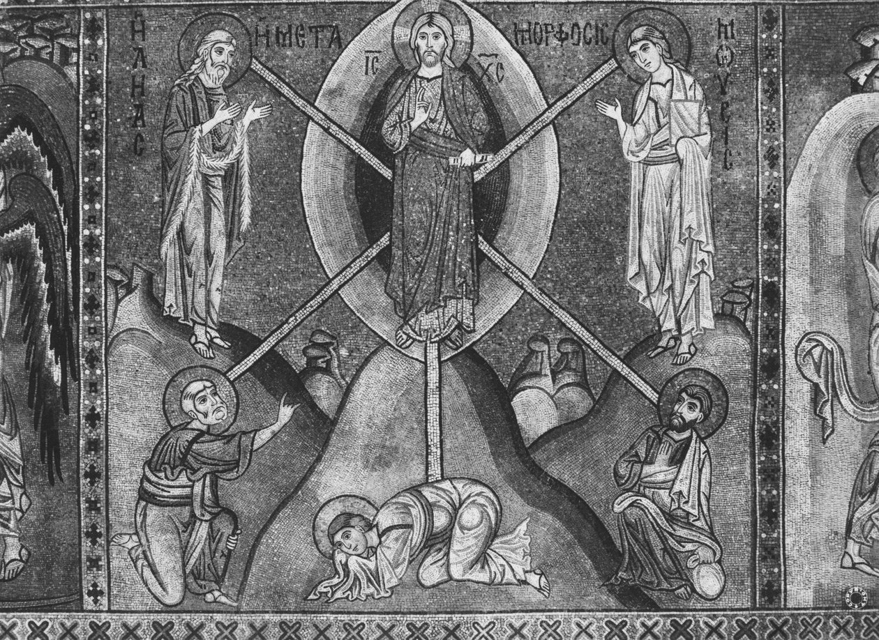 Jezus Chrystus na górze Tabor (mozaika) autorstwa Sicilian School