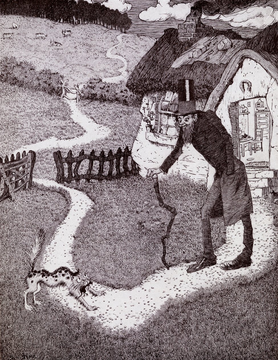 Był krzywy człowiek, z książki Księżniczka Marie-Josés dla dzieci, wydanej w 1916 r. autorstwa Sidney Herbert Sime