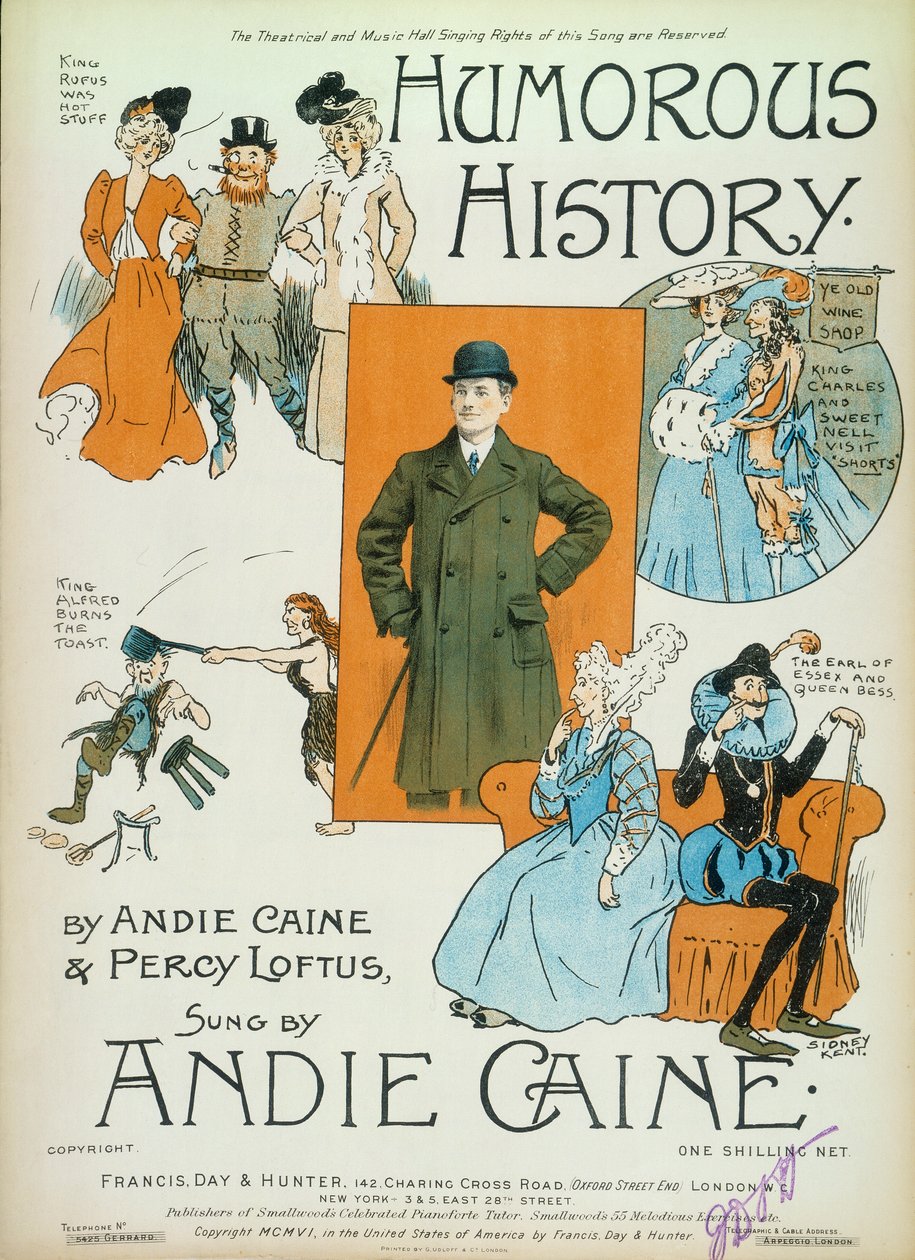 Historia humorystyczna”, rysunki na okładce zeszytu nutowego, 1906 autorstwa Sidney Kent
