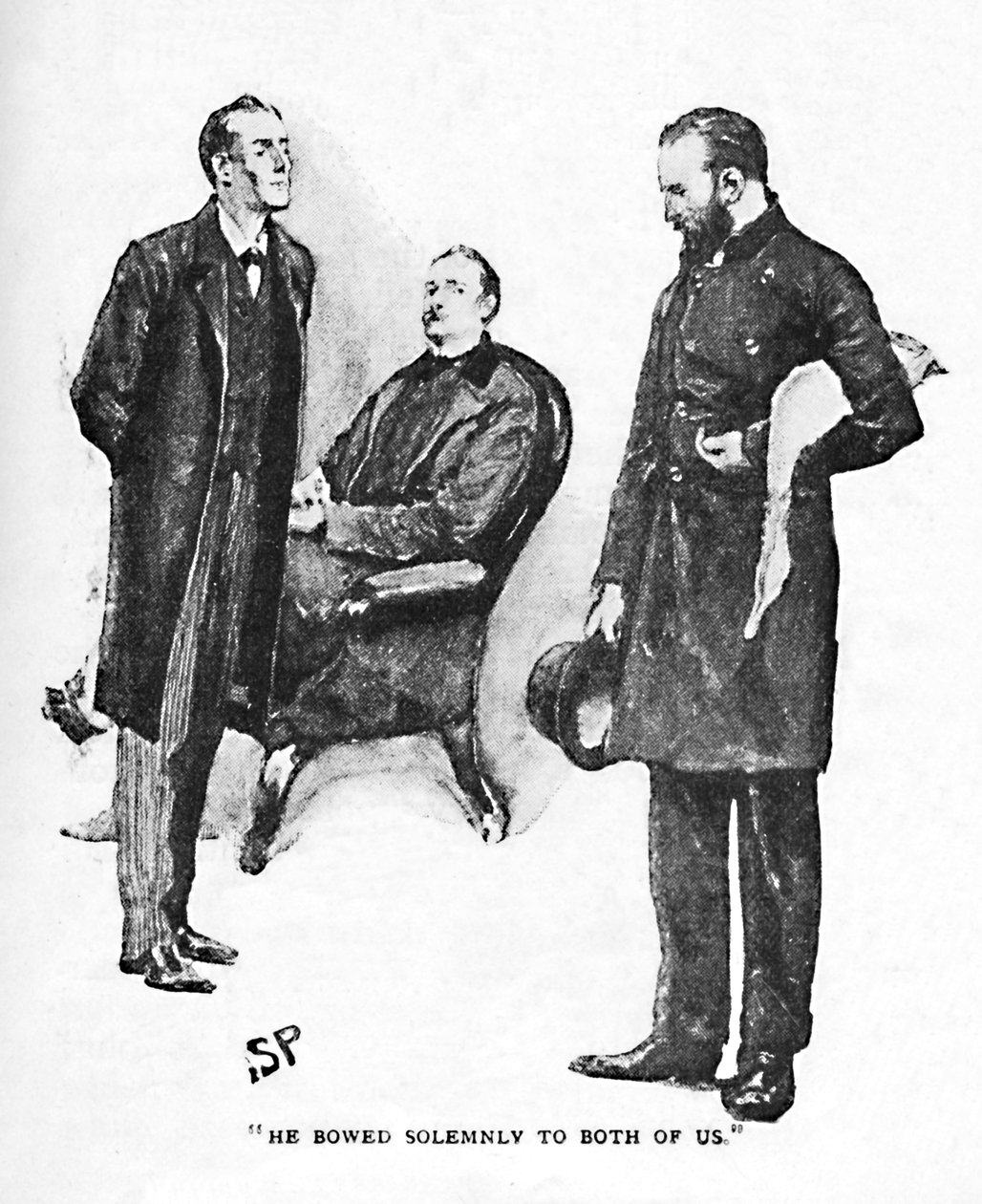Uroczyście ukłonił się nam obojgu, 1892 autorstwa Sidney Paget