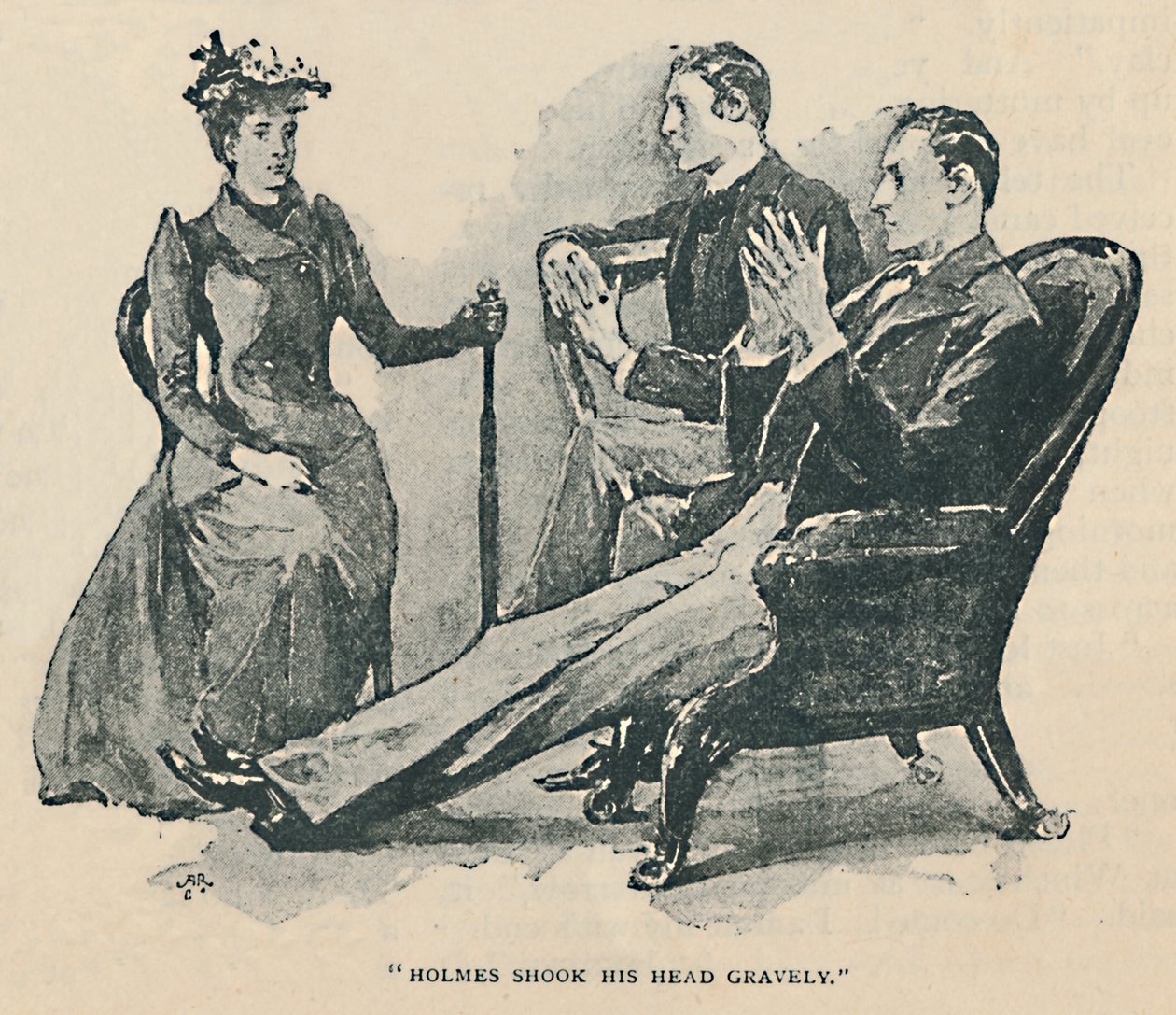 Holmes potrząsnął głową poważnie, 1892 autorstwa Sidney Paget