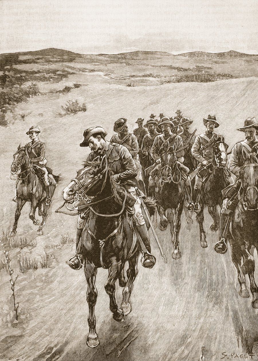 Na szlaku Lobengula, 1893, ilustracja z "Cassell