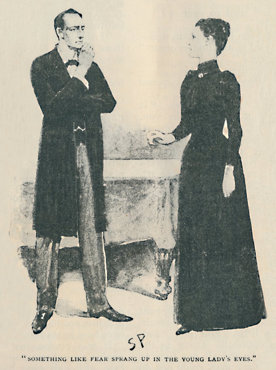 W oczach młodej damy pojawił się strach, 1892 autorstwa Sidney Paget