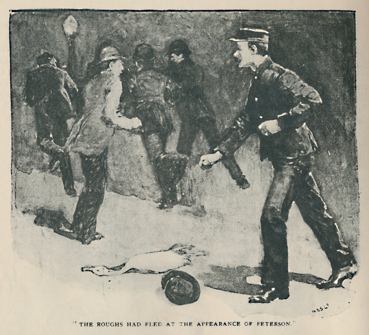 Roughs uciekł przed pojawieniem się Petersona, 1892 autorstwa Sidney Paget