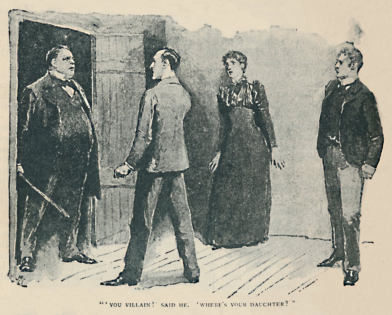 Jesteś złoczyńcą! He Said - On powiedział. Gdzie jest moja córka, 1892 autorstwa Sidney Paget