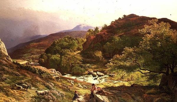 Na rzece Llugwy w pobliżu Capel Curig, Płn. Walia autorstwa Sidney Richard Percy