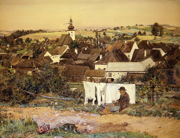 Wieś Górnej Austrii (Oberosterreichisches Dorf) autorstwa Sidonie Springer
