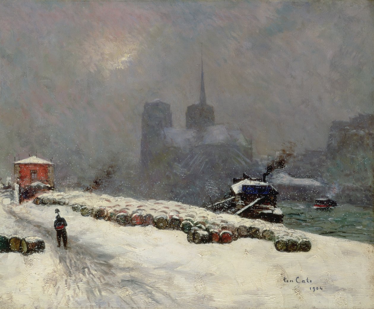 Notre Dame w śniegu, 1904 autorstwa Siebe Johannes Ten Kate