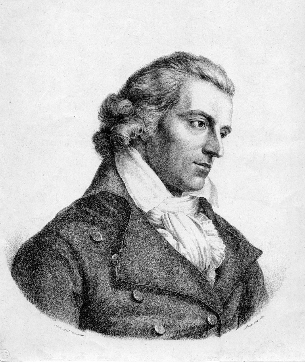 grawerowany portret autorstwa Siegfried Detlev Bendixen d Simoneau»