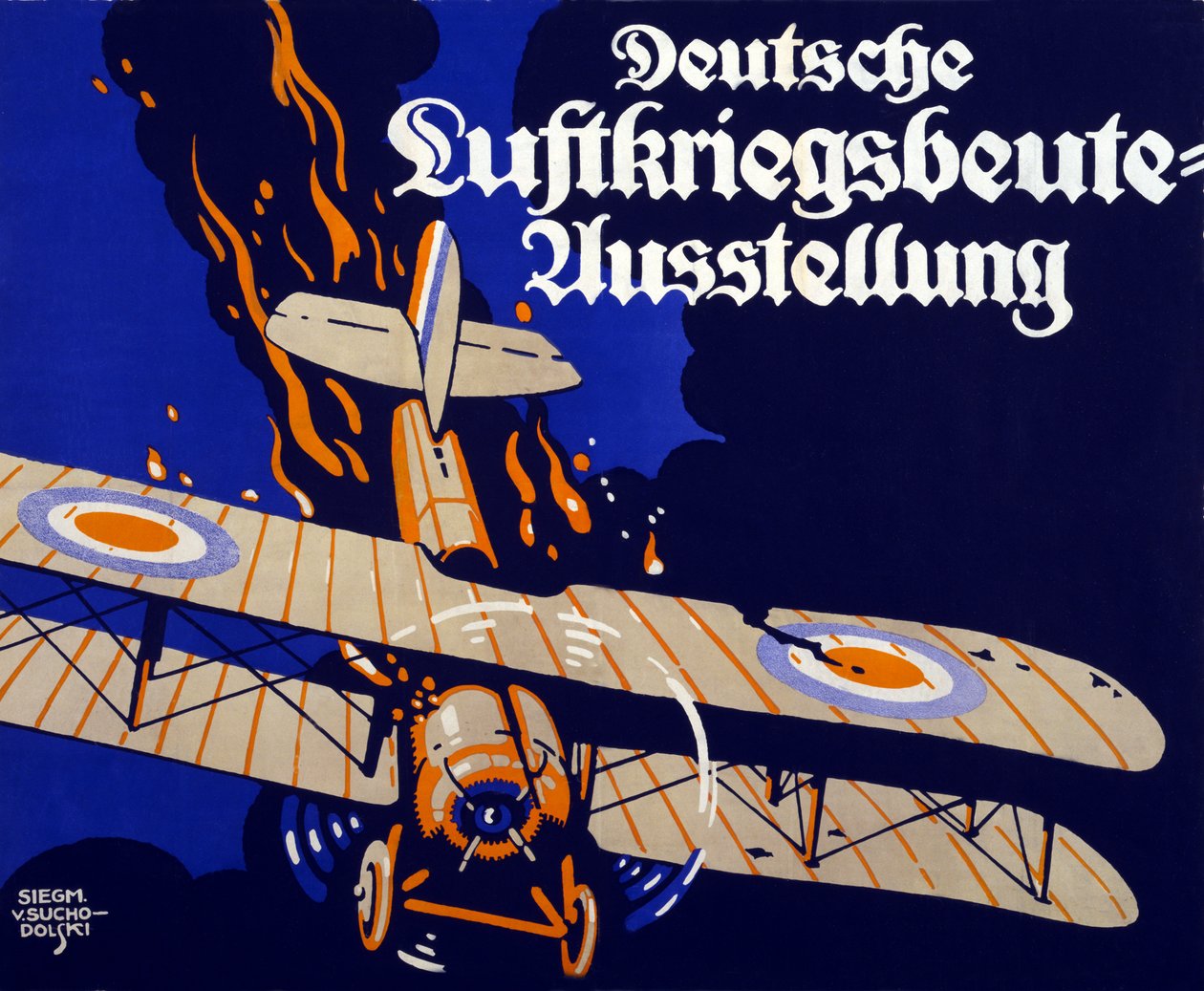 Plakat reklamujący wystawę niemieckich łupów wojennych, 1918 autorstwa Siegmund von Suchodolski