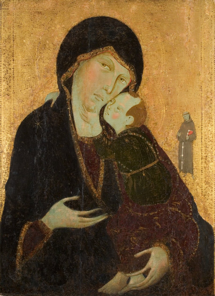 Madonna z Dzieciątkiem ze św. Franciszkiem, ok. 1285 (tempera na desce) autorstwa Sienese School