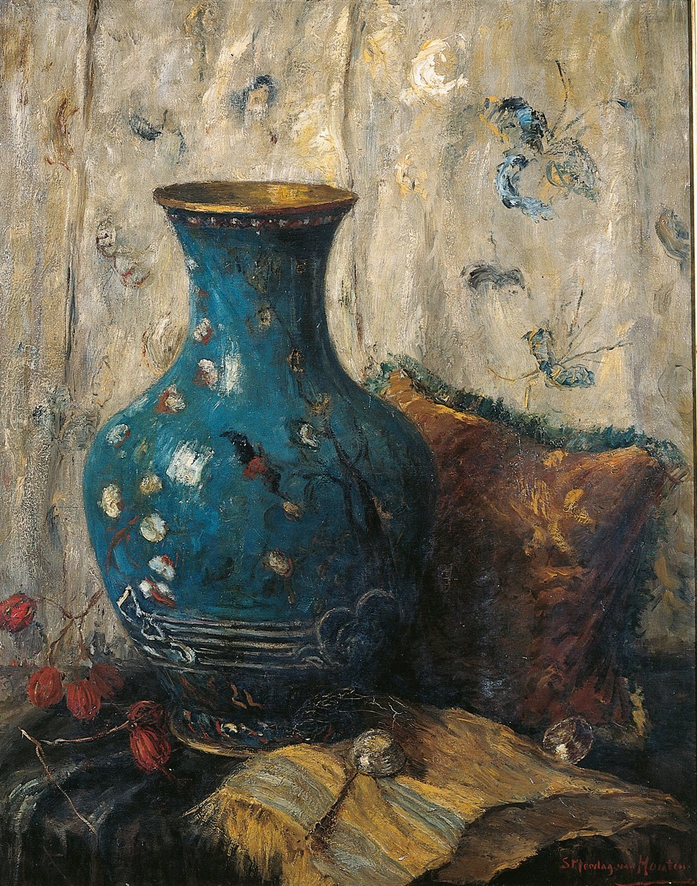 niebieski wazon autorstwa Sientje Mesgad van Houten
