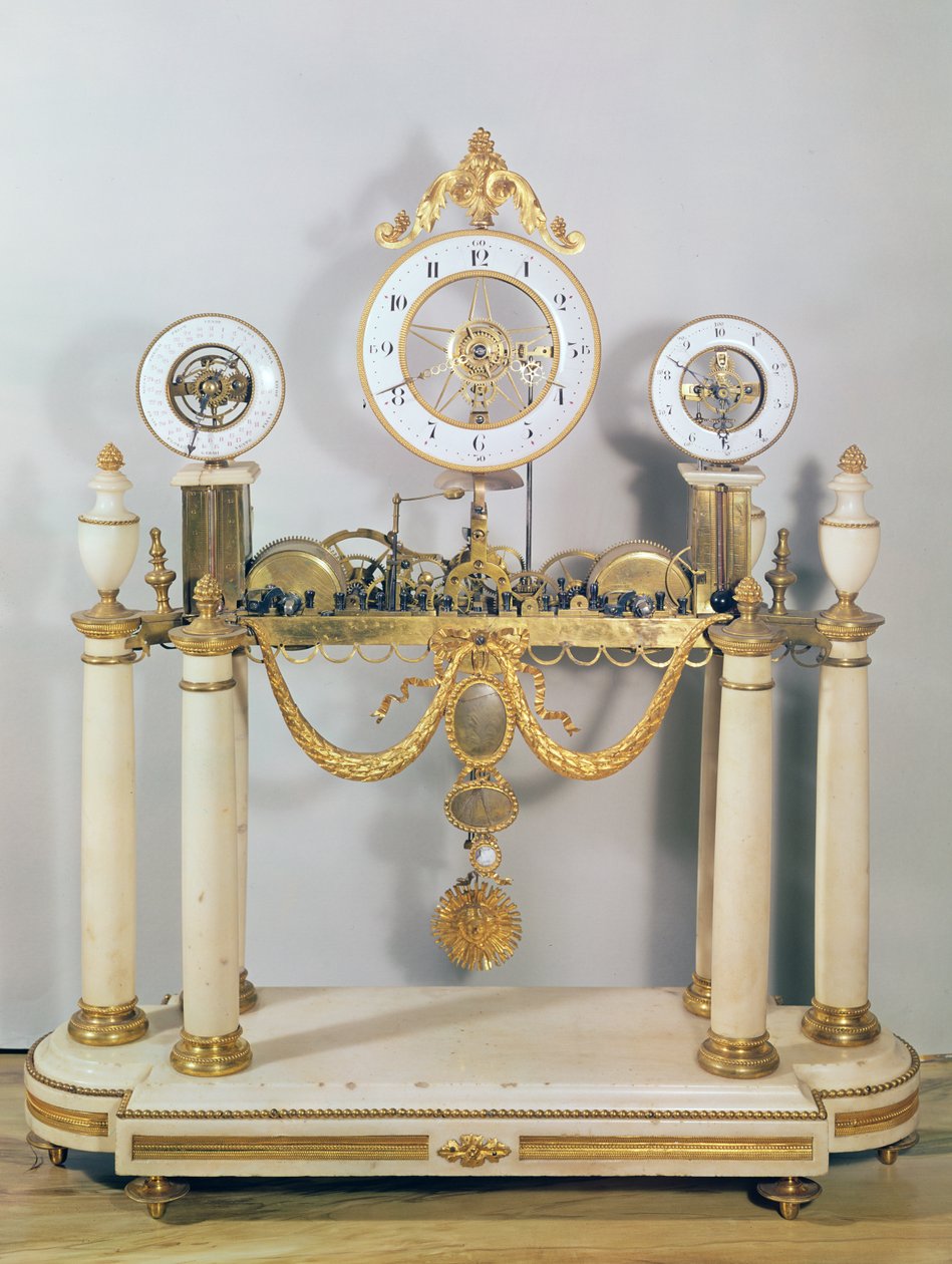 Zegar, 1795 (złoto, marmur i brąz) autorstwa Sigird Darlot