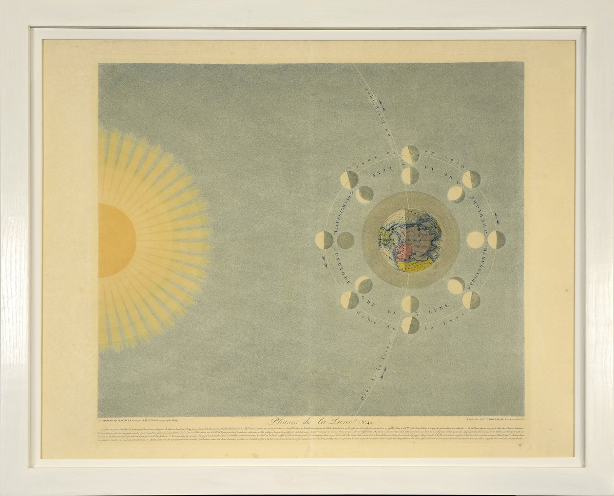 Fazy Księżyca (nr 4), z Tableaux du Systeme Planetaire, wyd. Paryż, 1839 (rycina sztorcowa) autorstwa Sigismond Visconti