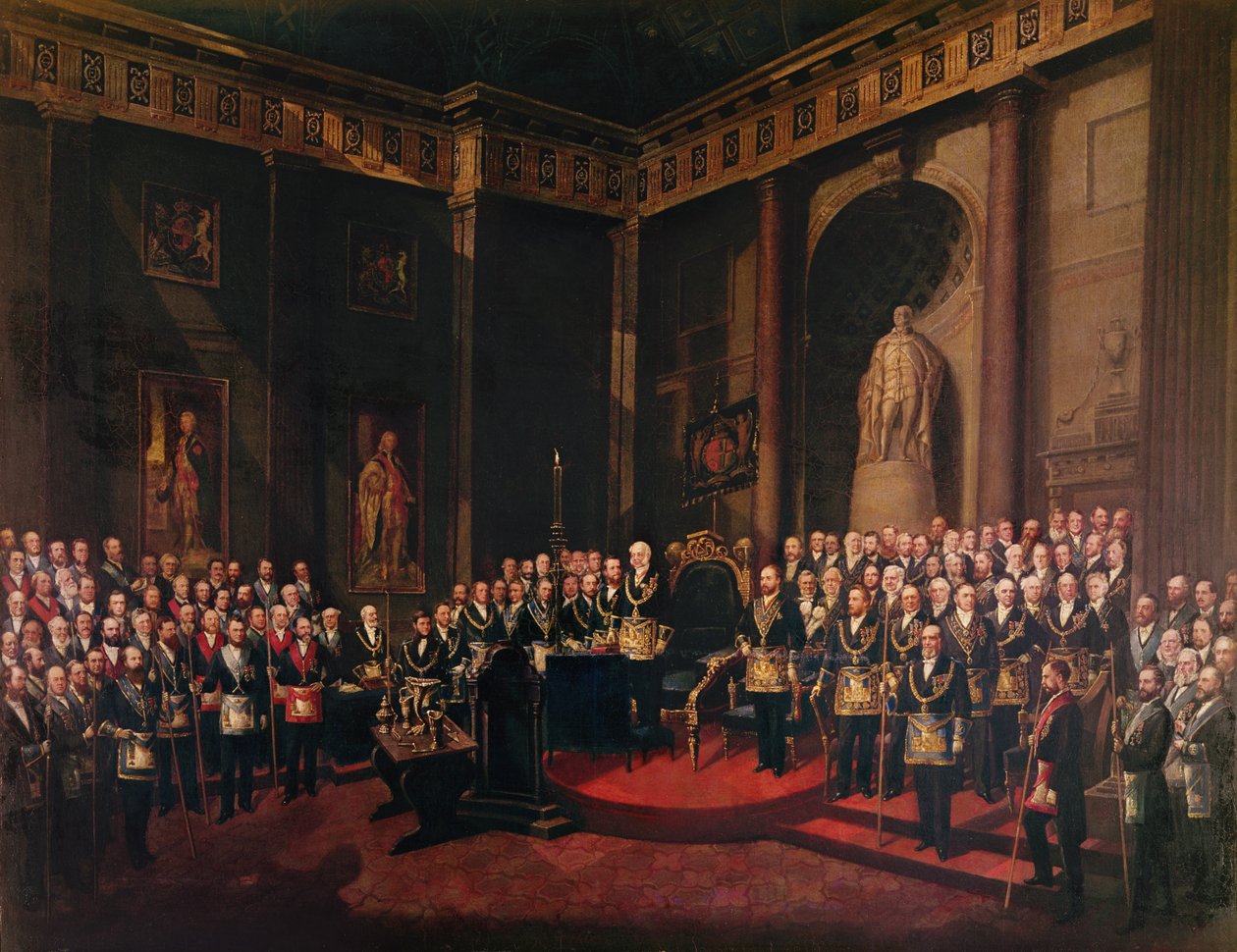 Przyjęcie JKW Księcia Walii jako byłego wielkiego mistrza, 1 grudnia 1869 r. autorstwa Sigismund Rosenthal