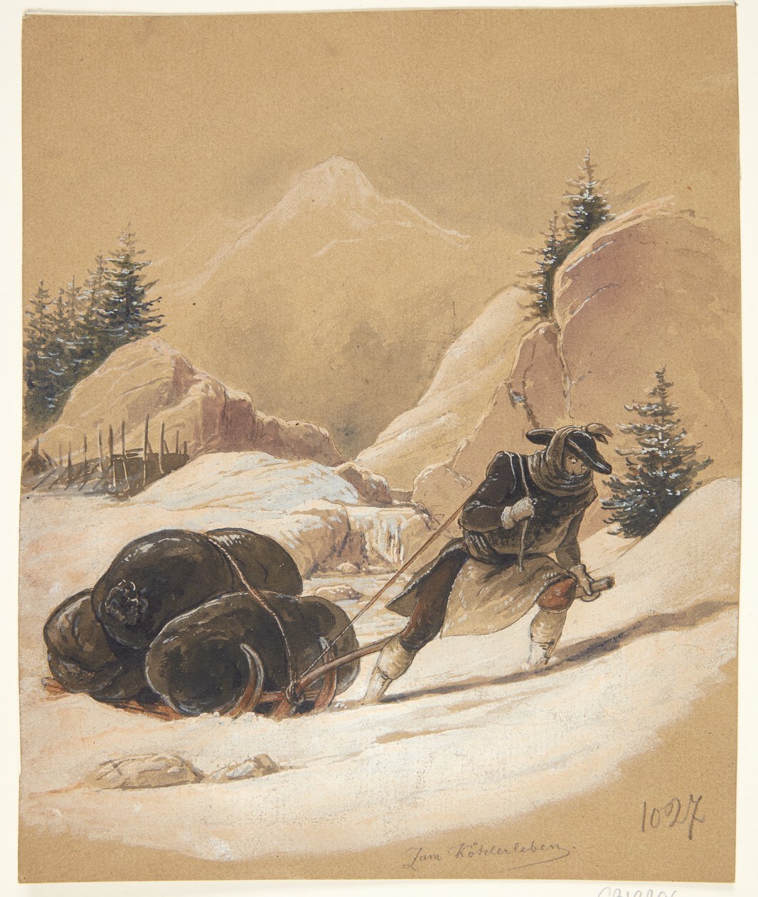 Człowiek z sankami autorstwa Sigmund Ferdinand Ritter von Perger