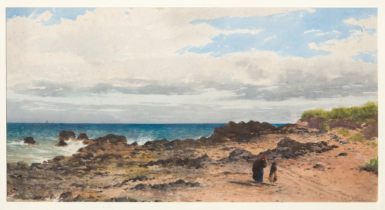 Krajobraz (akwarela) autorstwa Silvestro Barberini