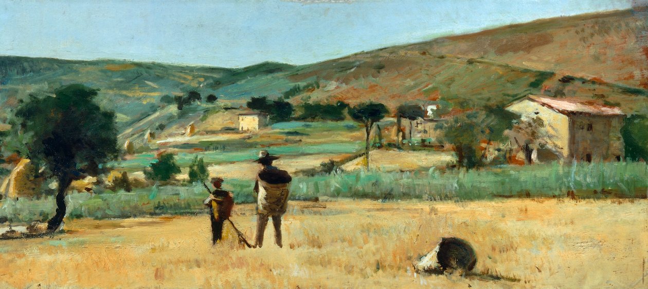 Wieś z chłopami, Silvestro Lega autorstwa Silvestro Lega