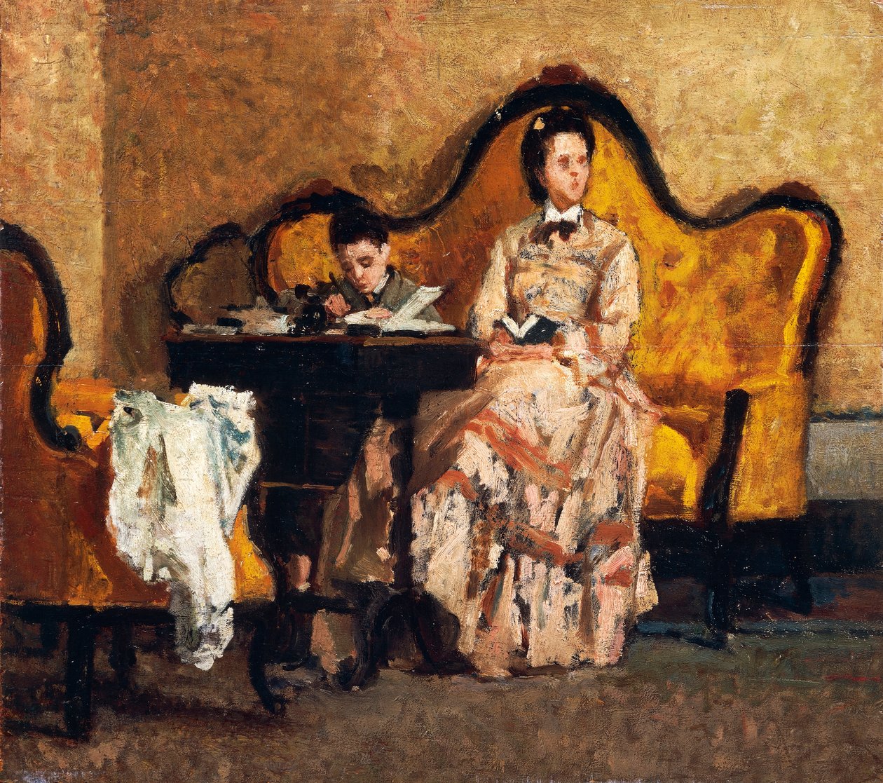 Praca domowa, Silvestro Lega (1826-1895) autorstwa Silvestro Lega