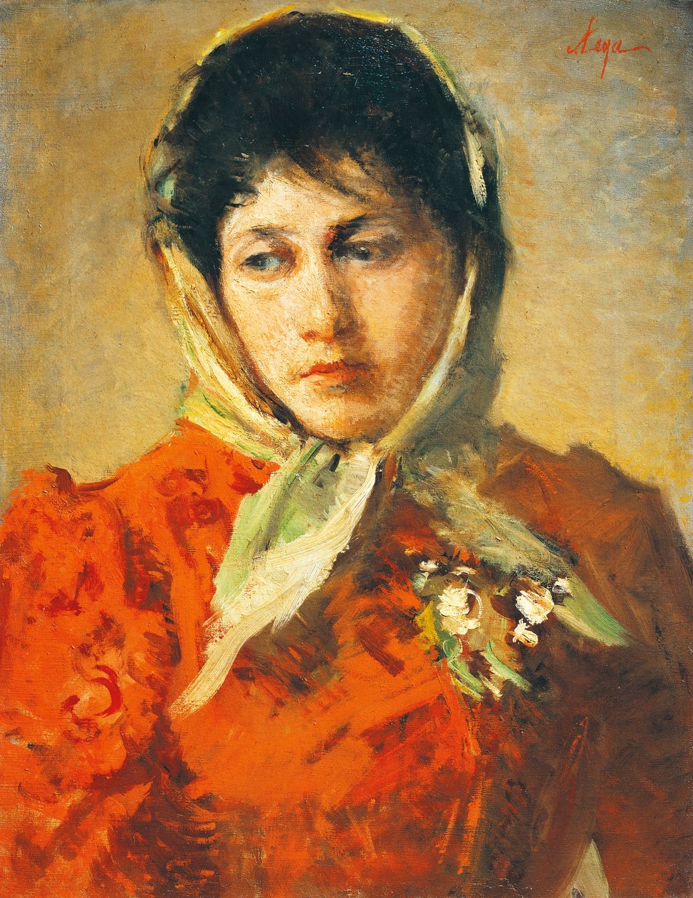La scellerata (Złoczyńca), Silvestro Lega (1826-1895), olej na płótnie, 50x38 cm autorstwa Silvestro Lega