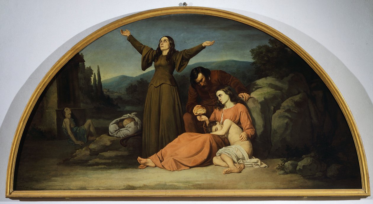 Luneta głodu, Silvestro Lega (1826-1895), oratorium kantonu, Modigliana, Emilia Romagna autorstwa Silvestro Lega