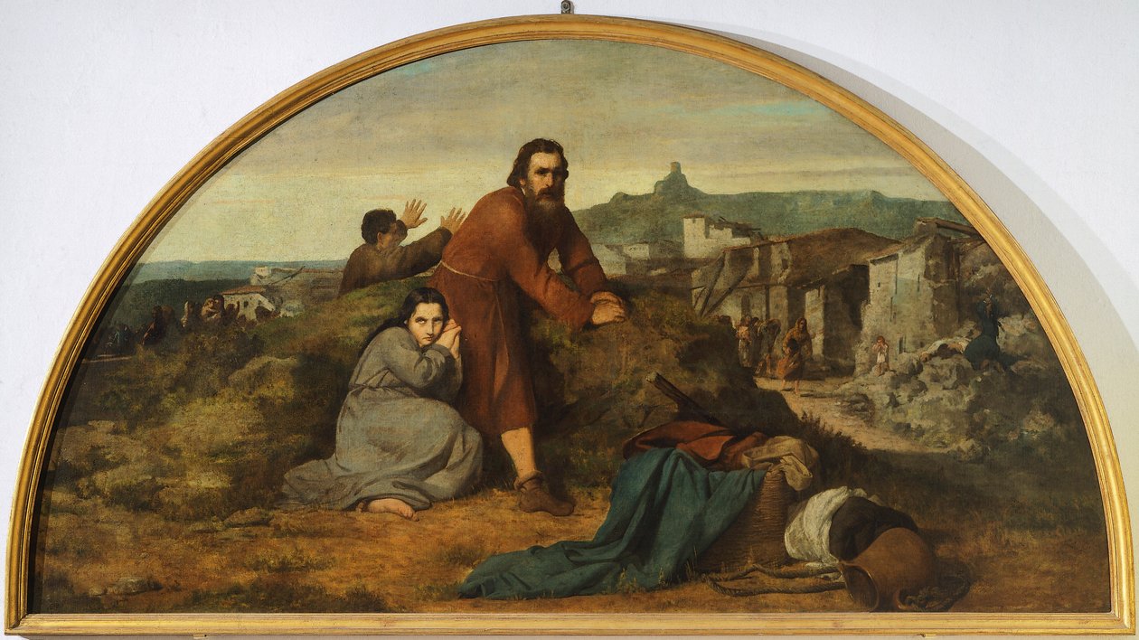 Luneta trzęsienia ziemi, Silvestro Lega (1826-1895), Oratorium Kantonu, Modigliana, Emilia Romagna autorstwa Silvestro Lega
