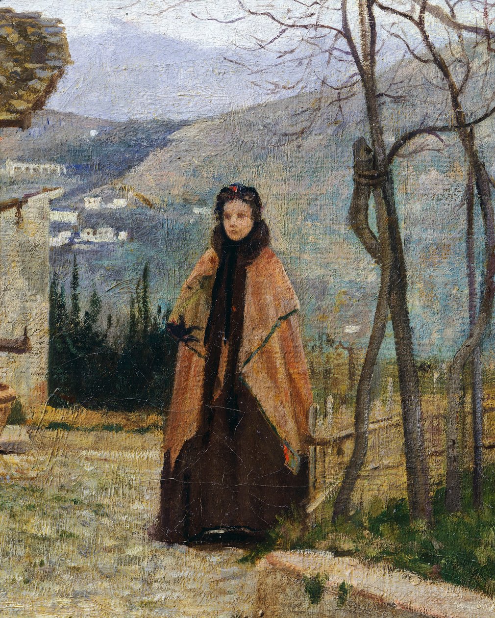 Wizyta, autor Silvestro Lega, detal autorstwa Silvestro Lega