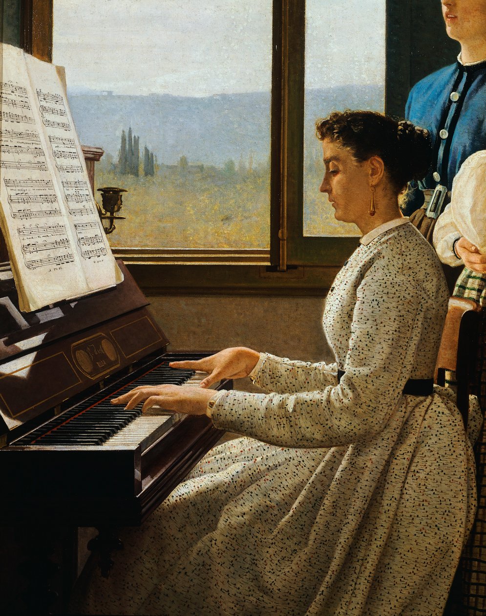 Pieśń szpaka, Silvestro Lega (1826-1895), olej na płótnie, detal autorstwa Silvestro Lega